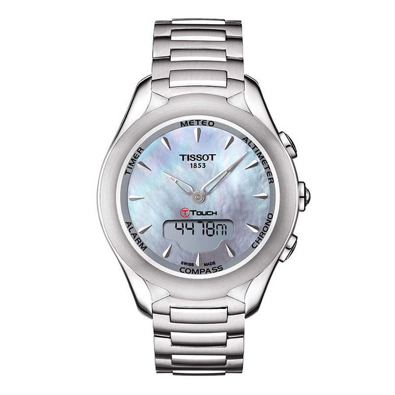 TISSOT Jam Tangan Wanita Tissot T-Touch T075.220.11.101.00 Tough Solar MOP Digital Analog Dial Stain