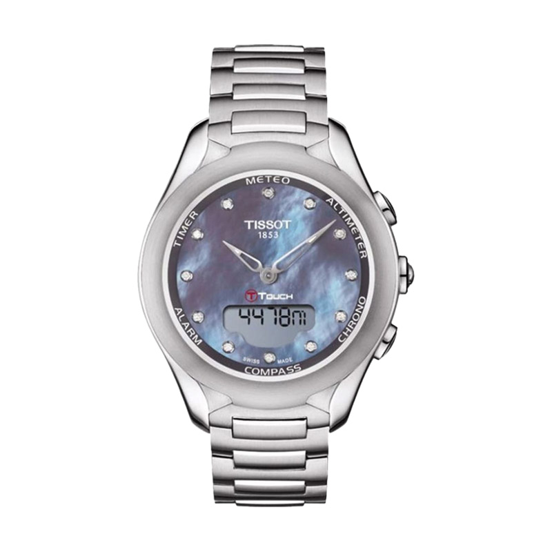 TISSOT Jam Tangan Wanita TISSOT T-Touch T075.220.11.106.01 Expert Solar Mother of Pearl Dial Stainle