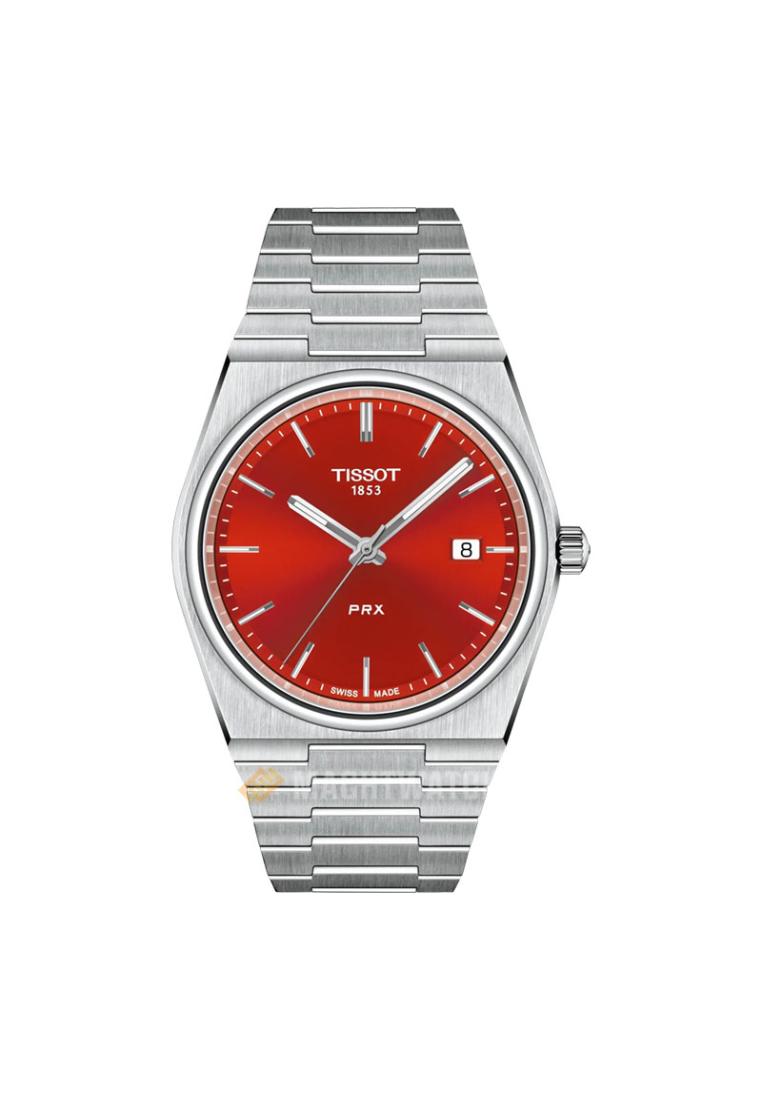 Tissot Jam Tangan Pria Tissot PRX 40mm T-Classic T137.410.11.421.00 Men Red Dial Stainless Steel Str