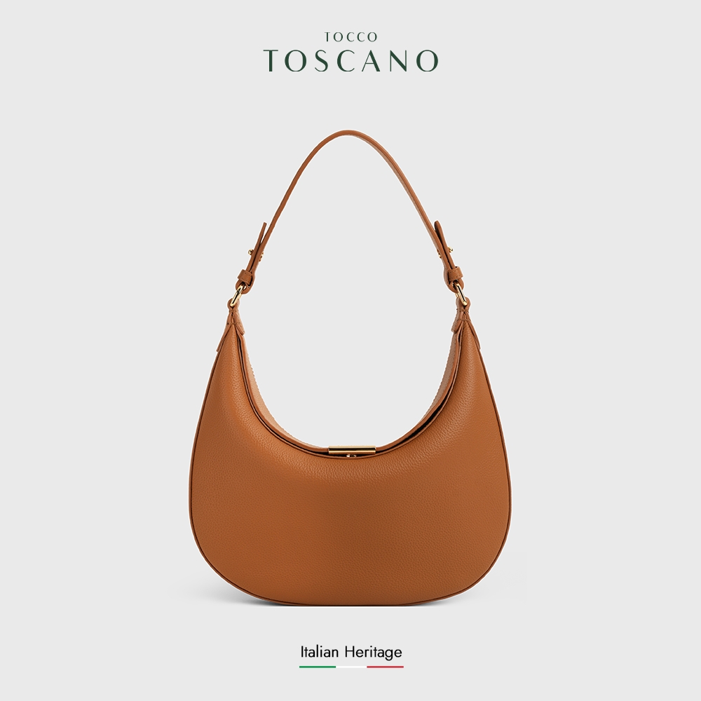 Tocco Toscano Gianna Crescent Hobo - Tas Pundak Wanita Kulit Sapi Asli (Camel)
