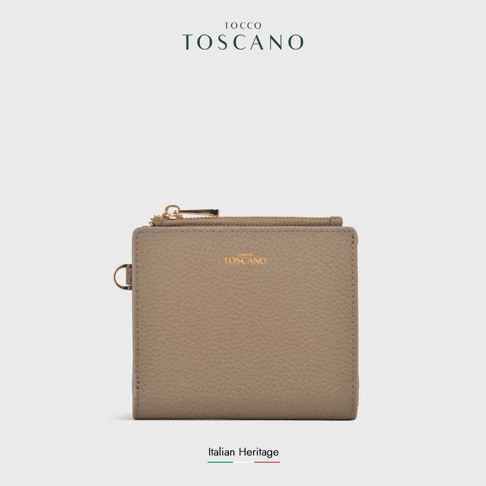 Tocco Toscano Aimee Bifold Wallet - Dompet Wanita Kulit Sapi Asli (Taupe)