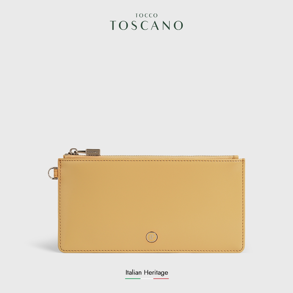 Tocco Toscano Mahjong Slim Card Wallet - Dompet Kartu Wanita Kulit Sapi Asli (Maize)