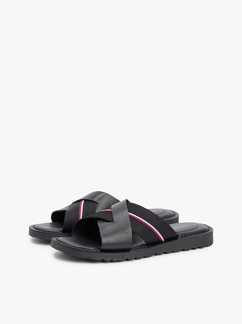 Tommy Hilfiger - Leather Crossover Strap Cleat Sandals