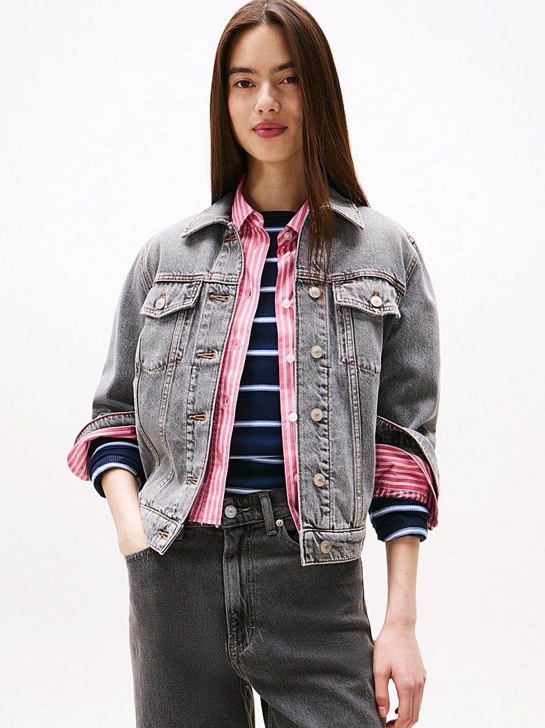 Tommy Hilfiger Tommy Jeans - Colour-Blocked Back Logo Denim Trucker Jacket