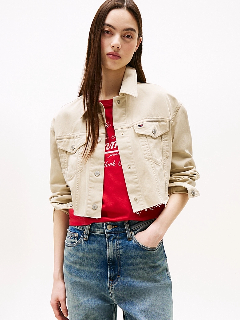 Tommy Hilfiger Tommy Jeans - Back Logo Cropped Denim Jacket