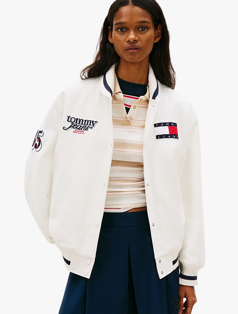 Tommy Hilfiger Tommy Jeans - Canvas Back Logo Oversized Varsity Jacket