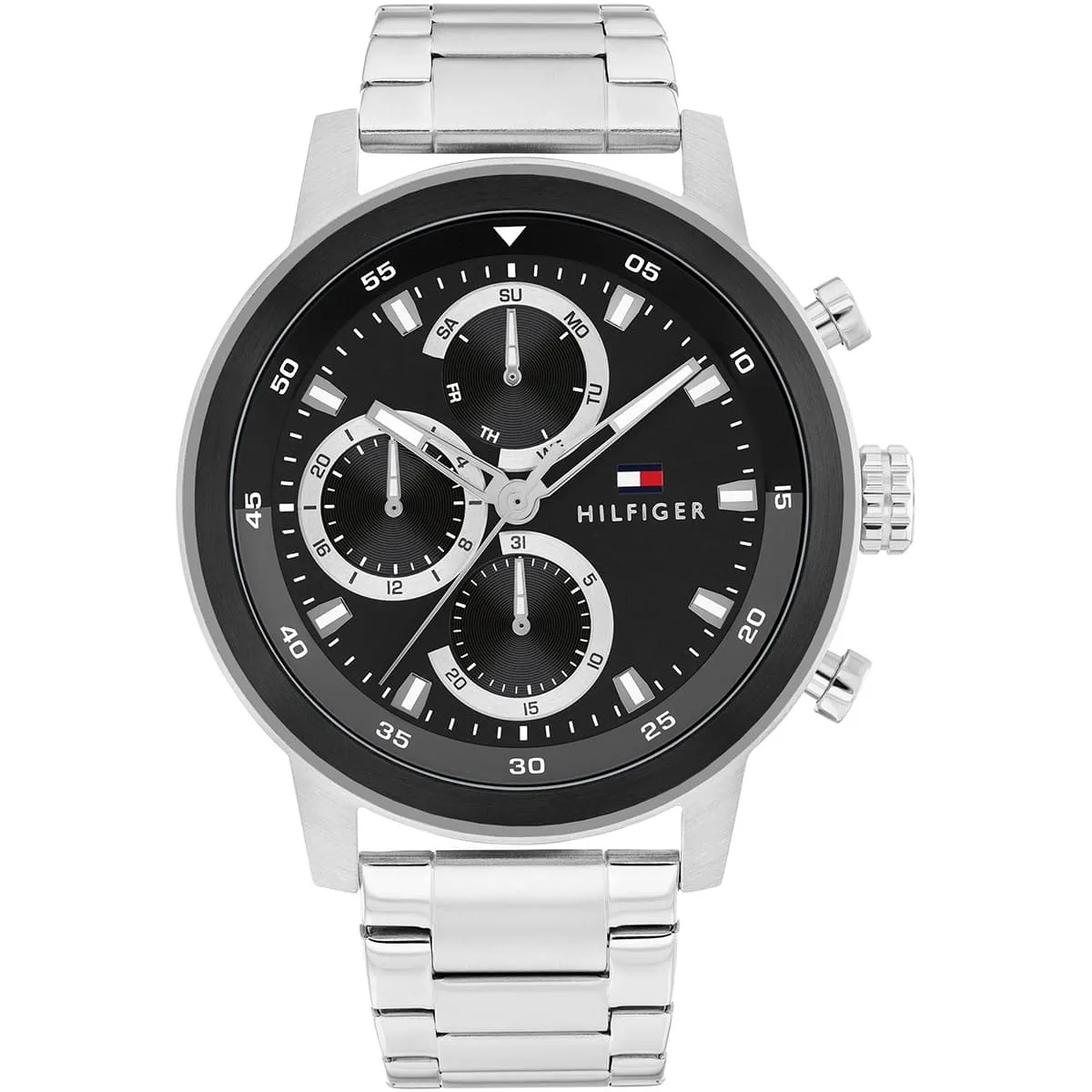 Tommy Hilfiger Rocky Stainless Steel Black Dial Multi-function Men's Watch - 1792181