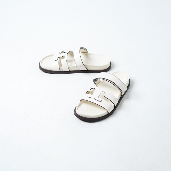 TORY BURCH Sandal TORY BURCH INES SPORT IVORY WHITE SLIDE 100% ORIGINAL