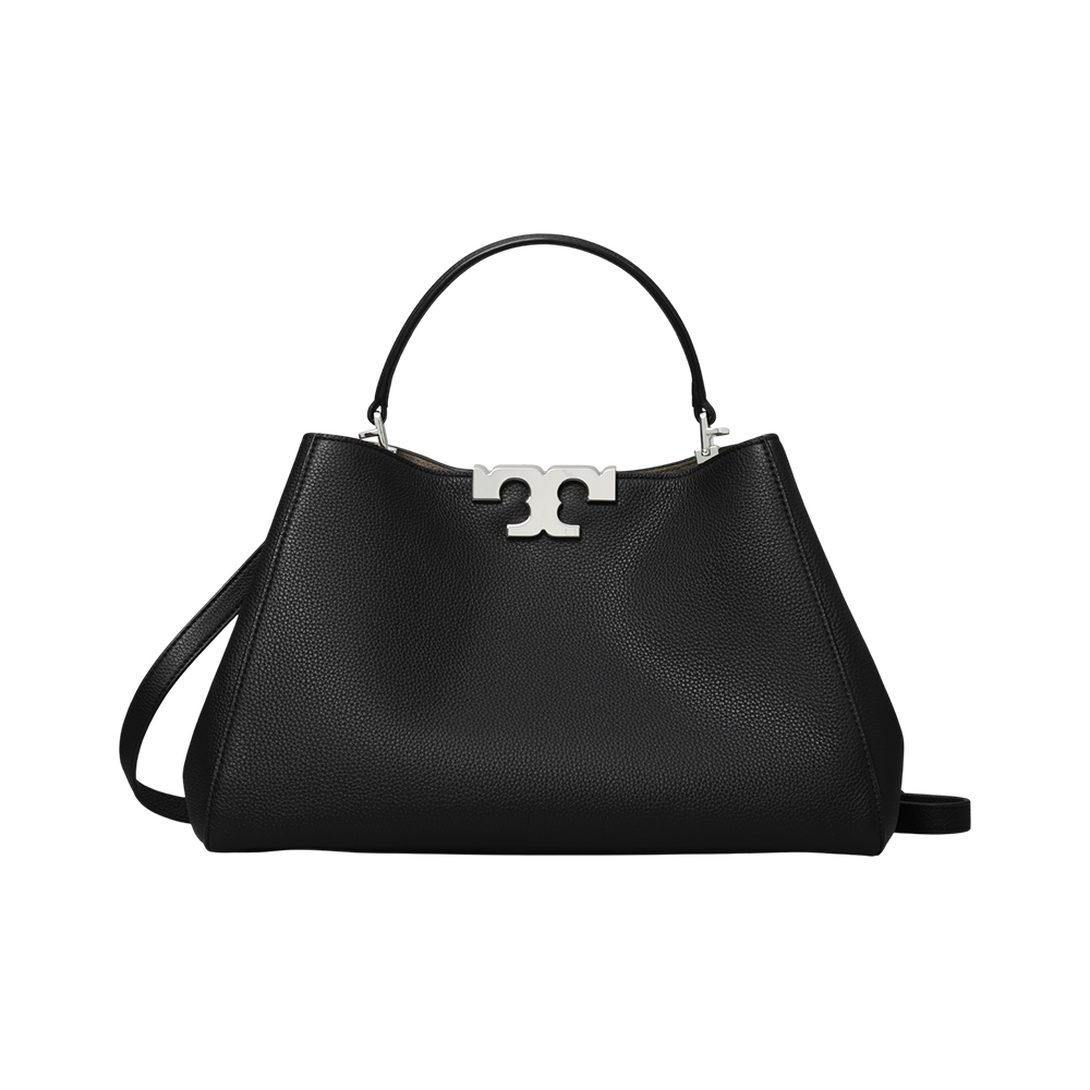 TORY BURCH Eleanor Soft Large Satchel Black Shw