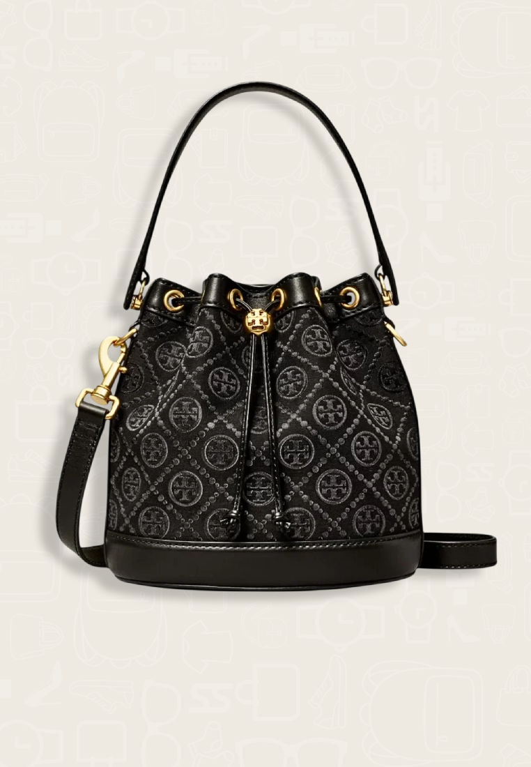 Tory Burch T Monogram Bucket Bag Black