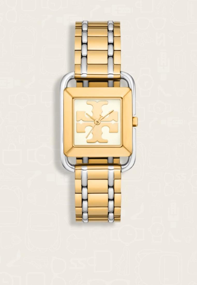 TORY BURCH Jam Tangan Wanita Tory Burch Miller Watch Ivory Two Tone