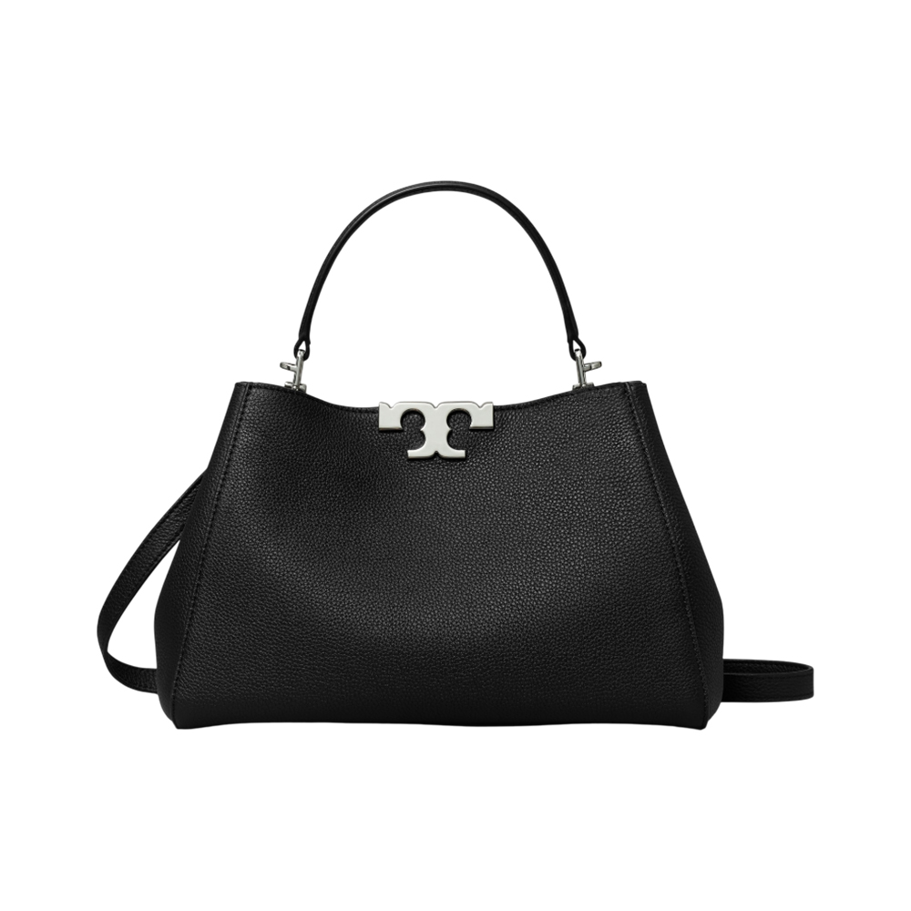 TORY BURCH Eleanor Soft Medium Satchel Black Shw