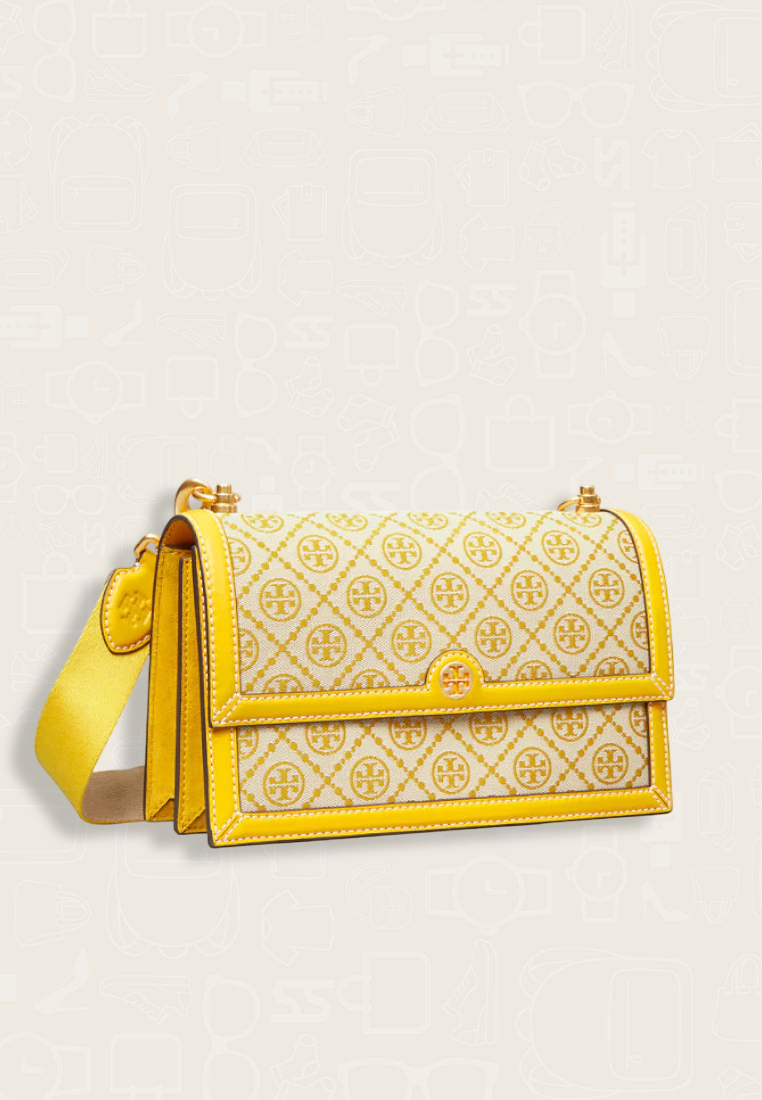 Tory Burch T Monogram Jacquard Shoulder Bag Goldfinch