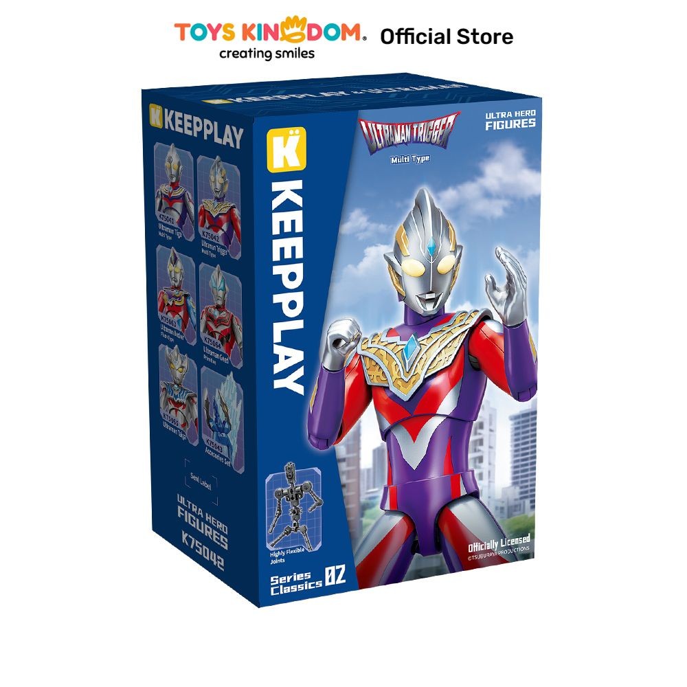 TOYS KINGDOM Keepplay Series Classic 02 Action Figure Ultraman Trigger W1 - Merah/Biru