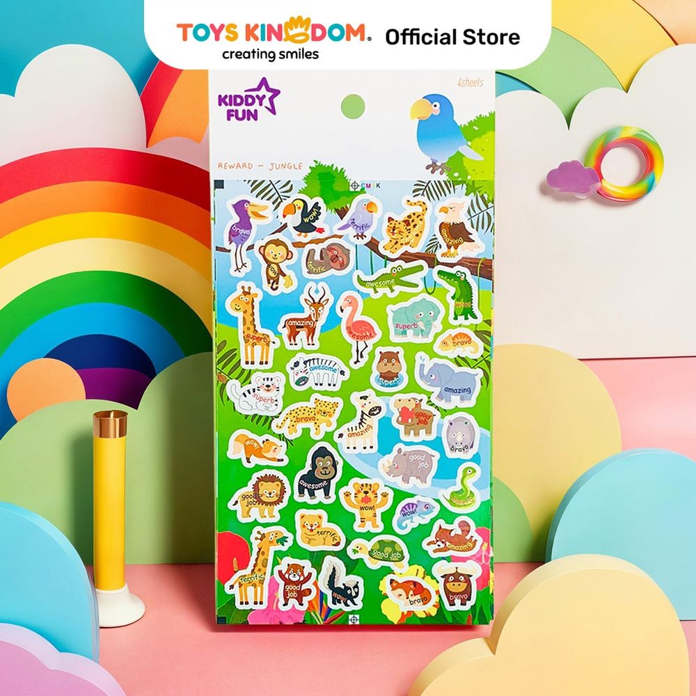 TOYS KINGDOM KIDDY FUN FUNNY STIKER REWARD JUNGLE - MIX
