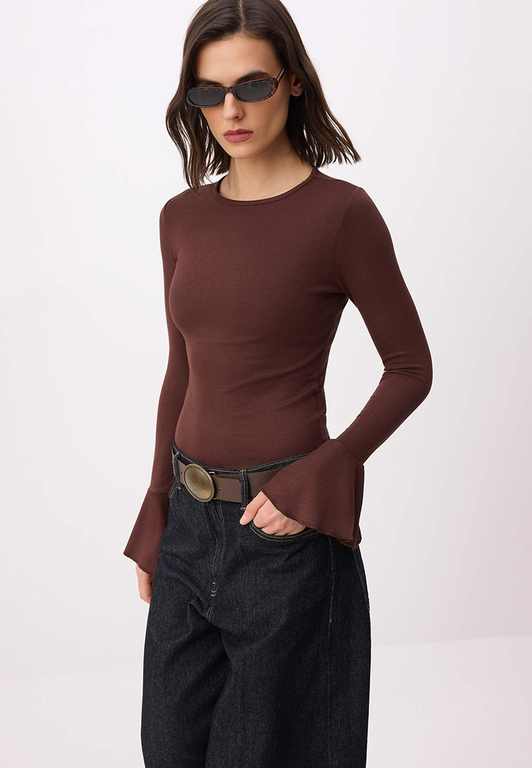 Trendyol Lettuce Sleeves Knitted Top
