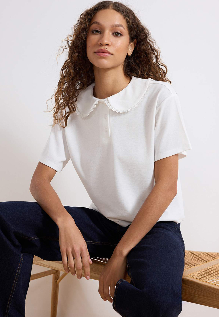 Trendyol Peter Pan Lace Detail Blouse