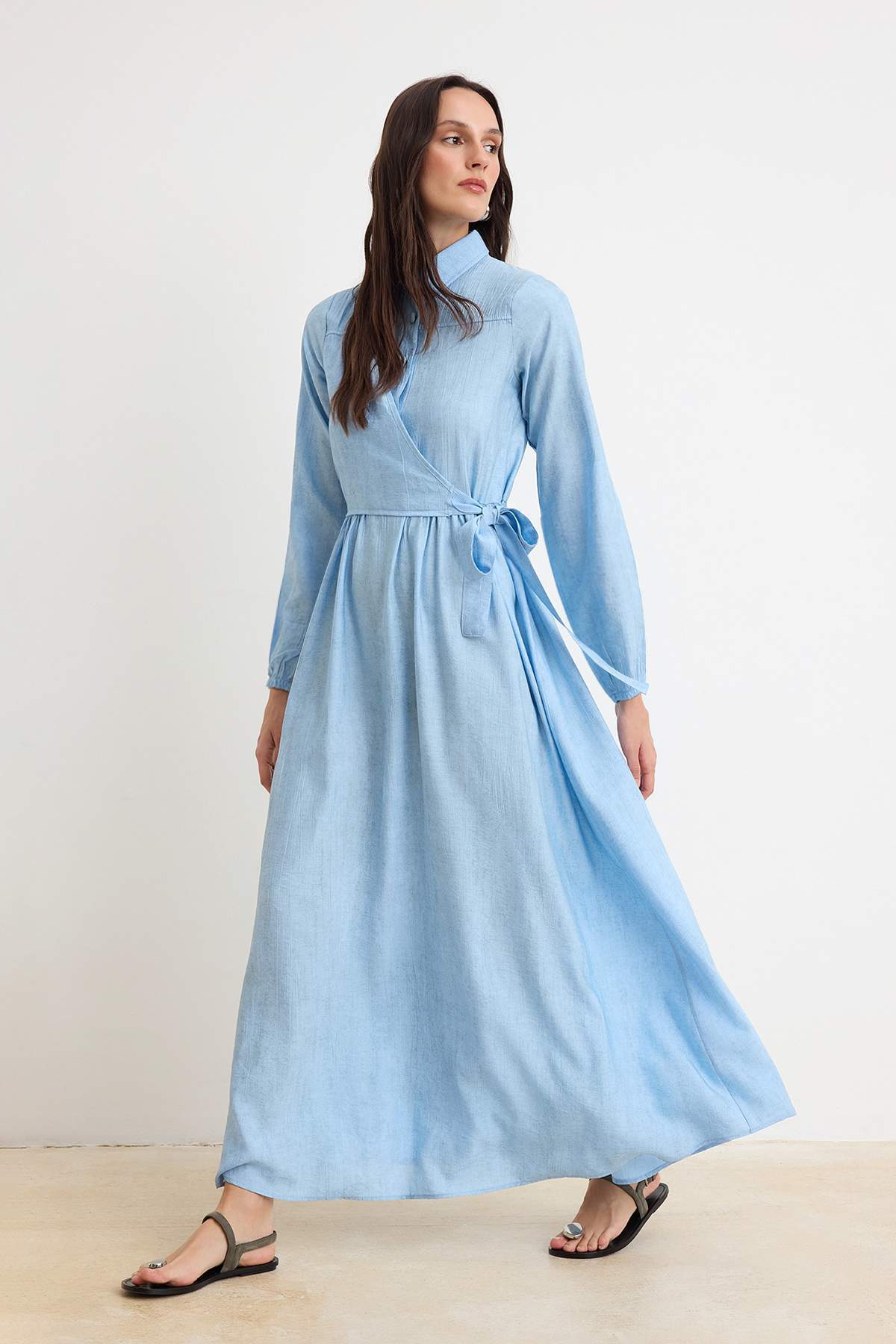 Trendyol Light Blue Woven Dress&Jumpsuit Hijab Dress Tctss26Eb184
