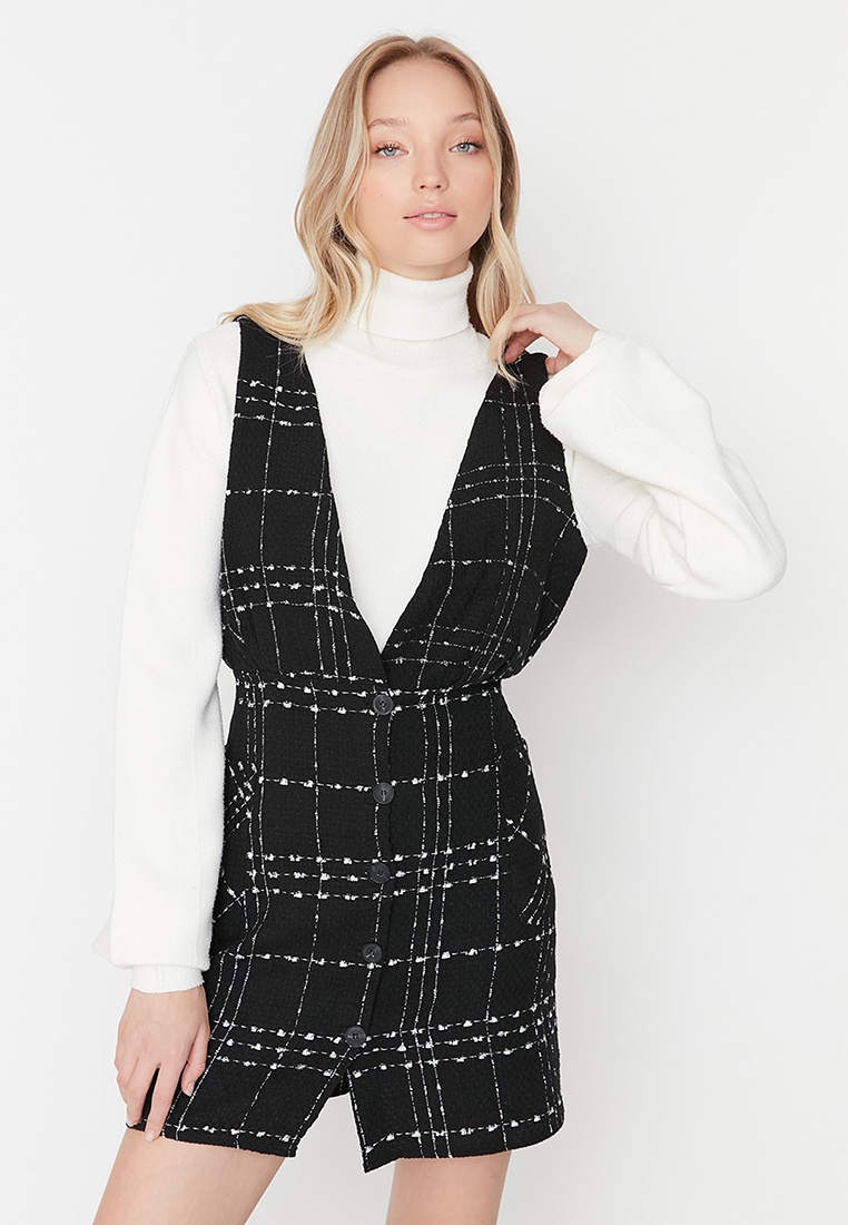 Trendyol Tweed Gilet Dress