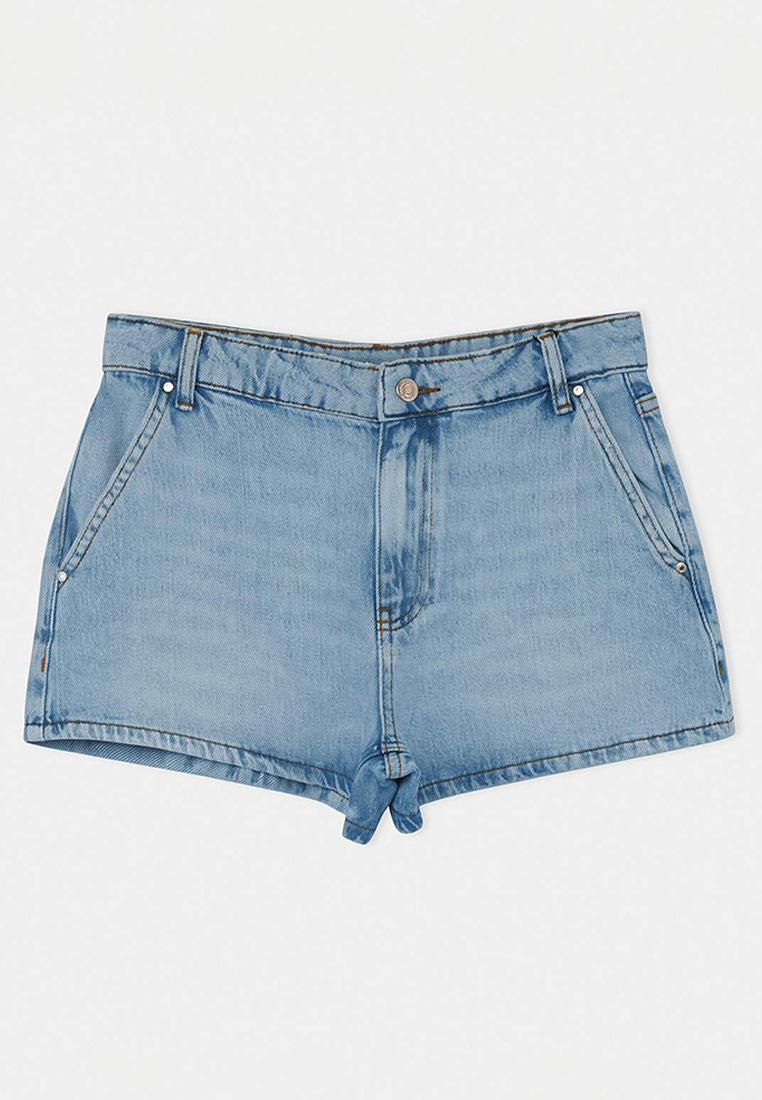 Trendyol Premium Light Blue Special Fabric Shorts & Bermuda Twoss26Sr171