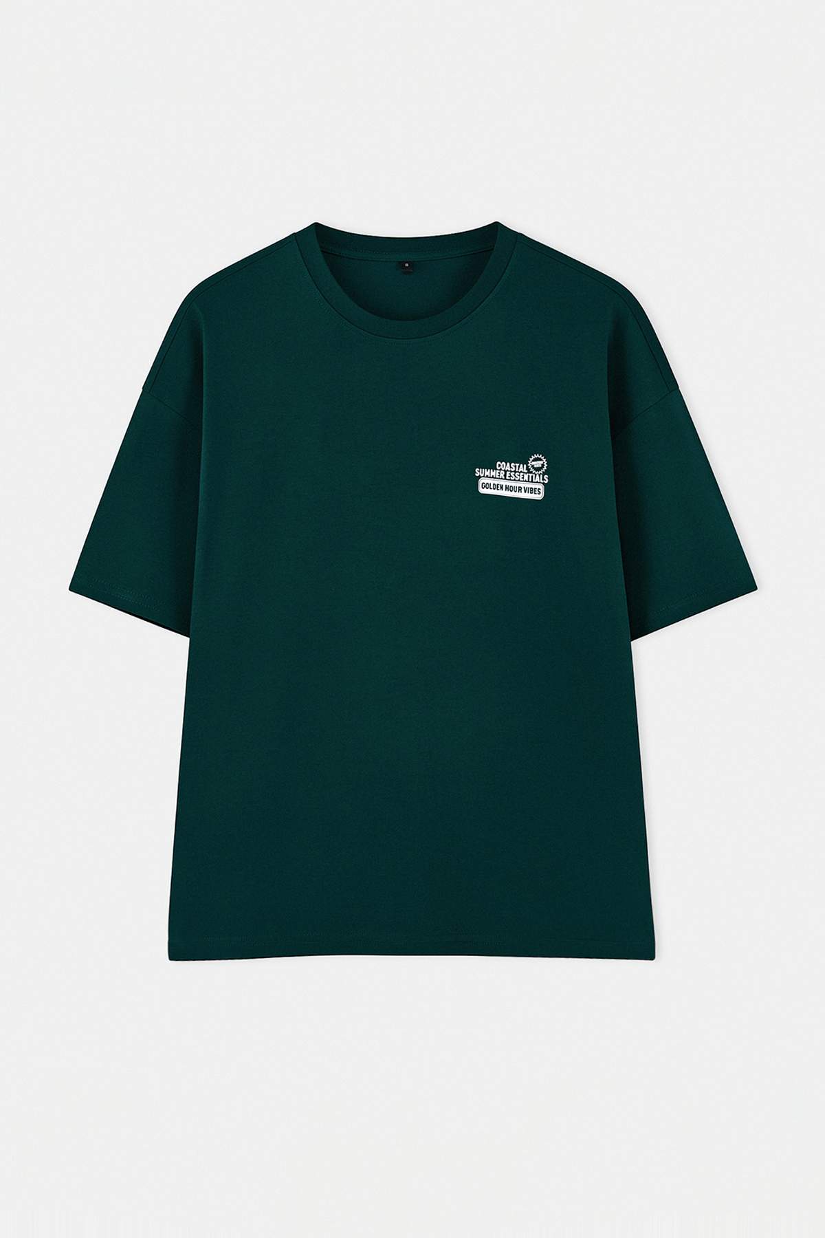 Trendyol Emerald Green Oversize/Wide Cut Printed 100% Cotton T-Shirt Tmnss26Ts00049