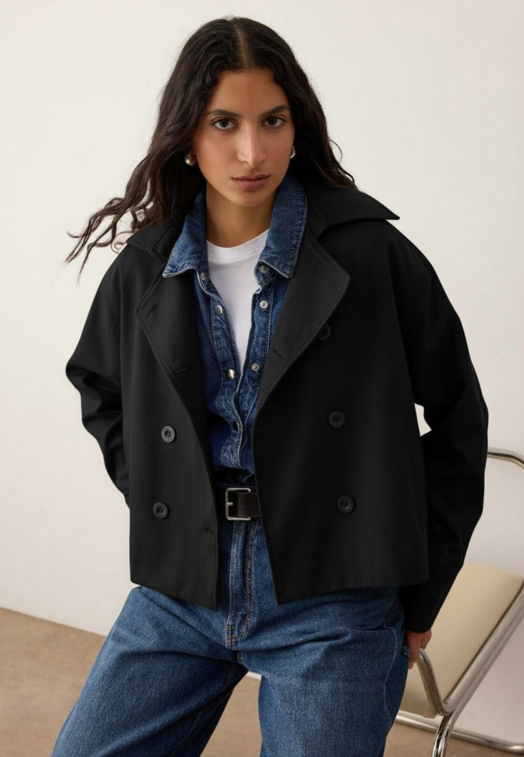Trendyol Black Regular Trench Coat