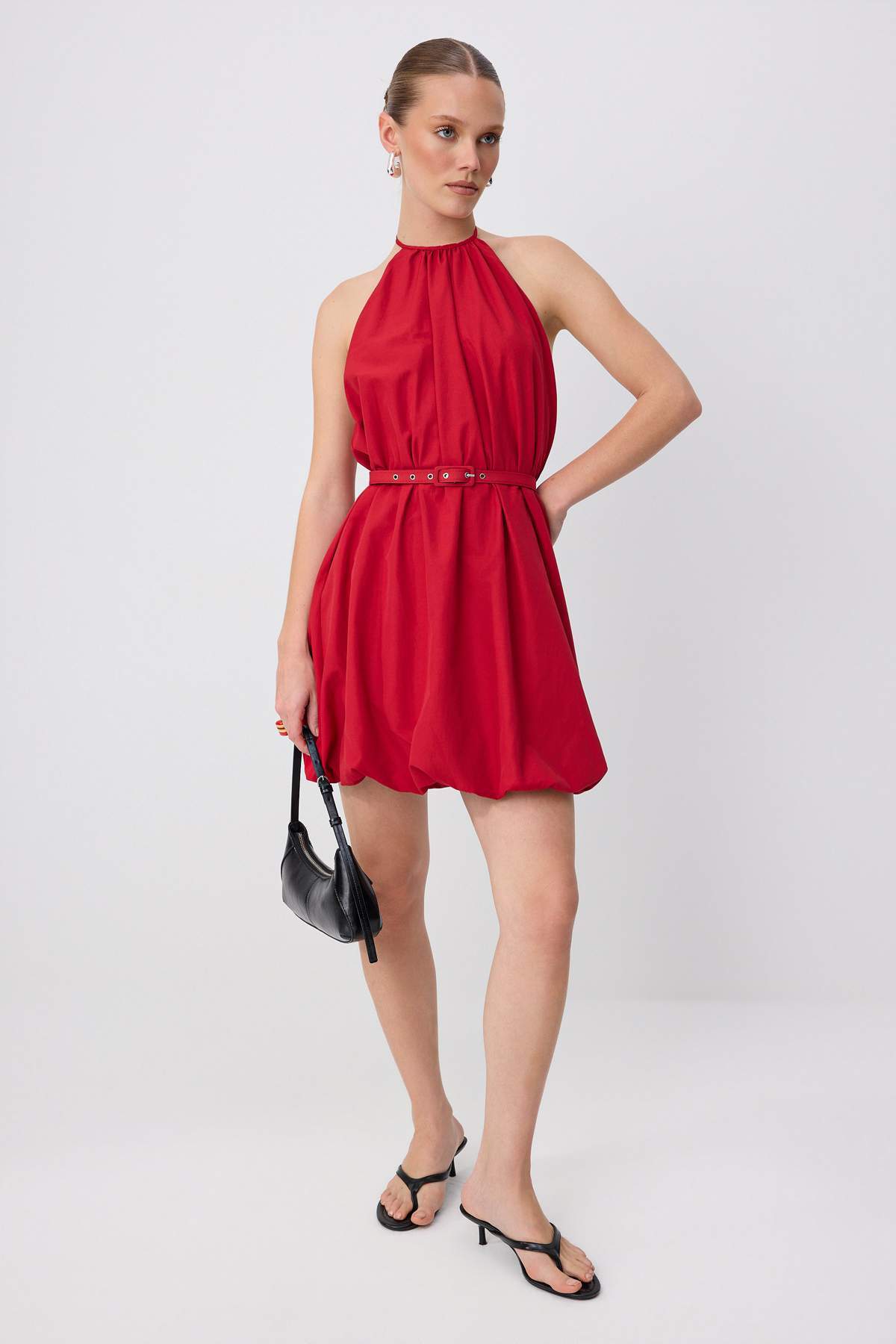 Trendyol Red A-Line/A Bell Shape Short / Mini Woven Dress Twoss26El01155