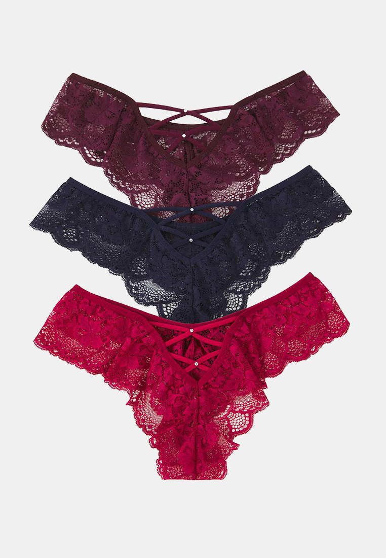 3 Packs Lace Brazilian Panties