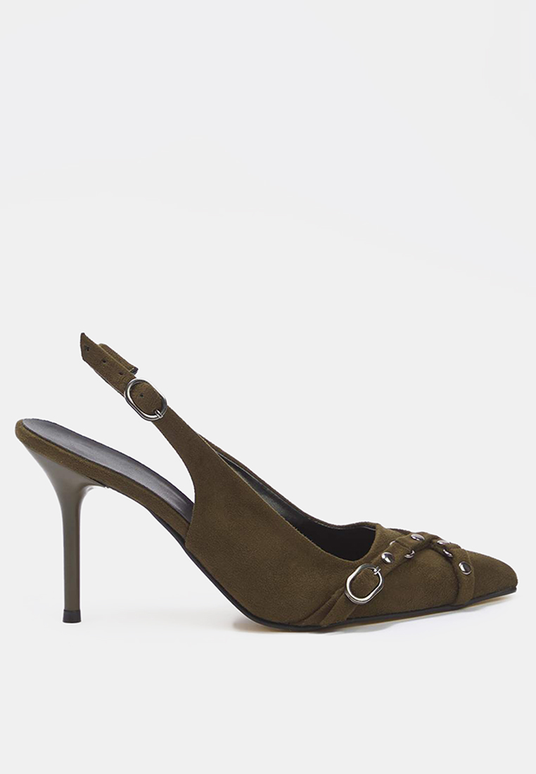 Trendyol Buckle Detailed Pointed Toe Open Back Thin Heeled Shoes