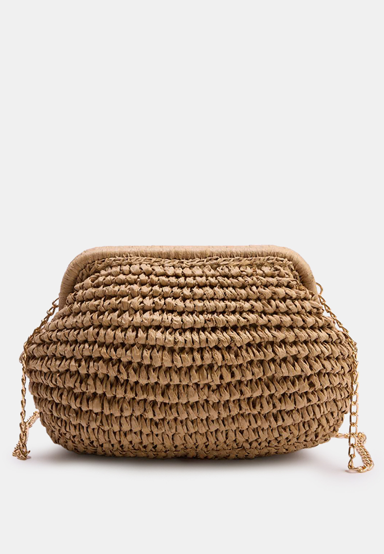 Trendyol Camel Wicker Women'S Mini Size Shoulder Bag Takss26Oc00006