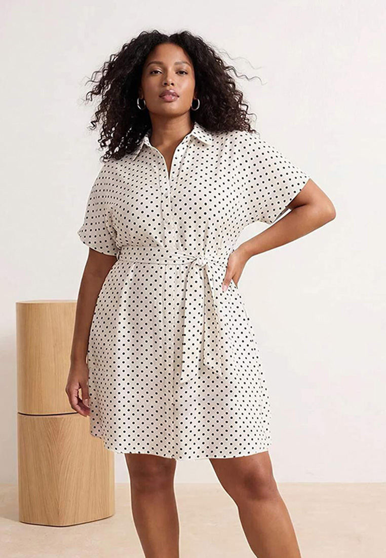 Trendyol Ecru Poly Viscose Woven Large Size Dress Tbbss26Ah00176