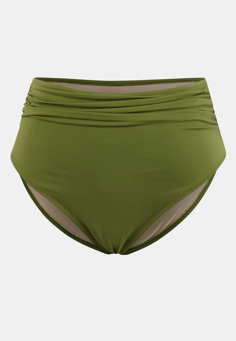 Trendyol Oil Green Chloro&Water Resistant Long Lasting Lycra ® Xtra Life Large Size Bikini Bottom Tb