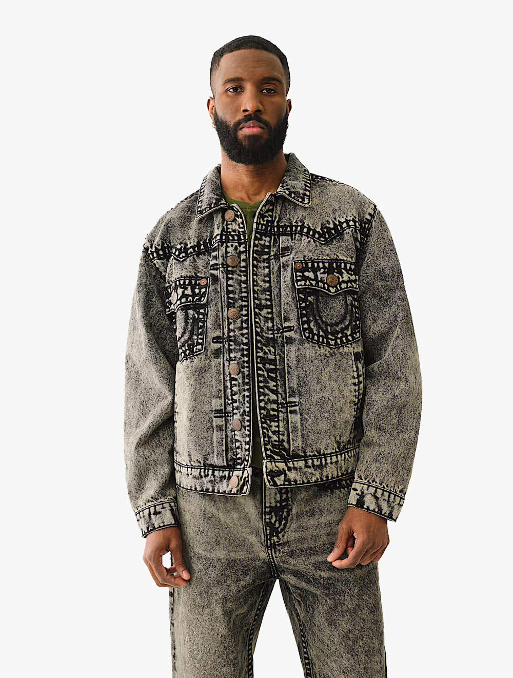 True Religion - Men Jacket - SUPER T OVERSIZED DENIM JACKET - Grey