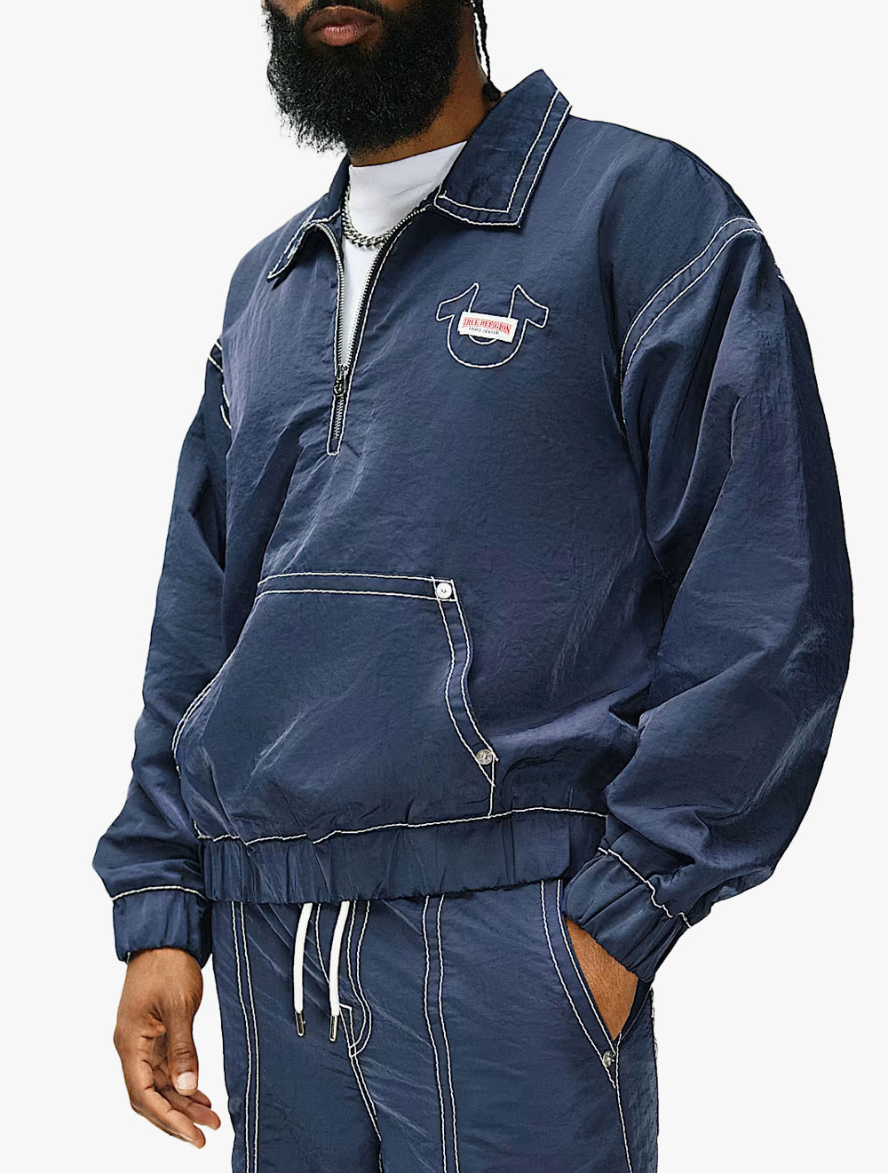 TRUE RELIGION - MEN JACKET - BIG T NYLON POPOVER - TGL110190457