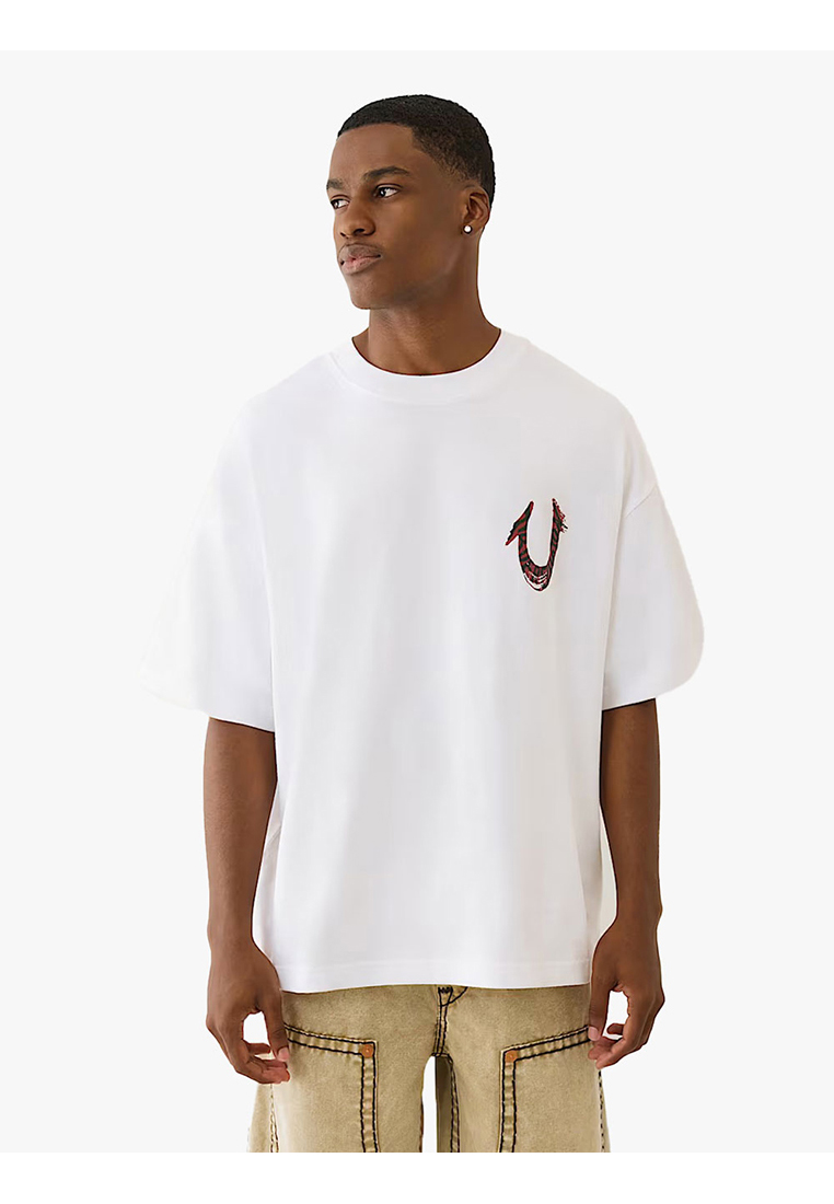 True Religion - Men T-Shirts  - PAINTED HS OVERSIZED TEE - Optic White