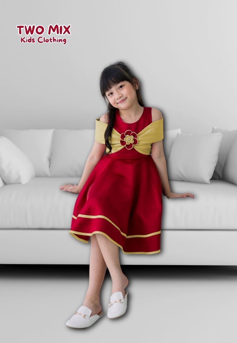 Two Mix - Gabriella Baju Dress Anak Cewek - Gaun Anak Perempuan Pesta 1-12 Tahun 4425 Gold