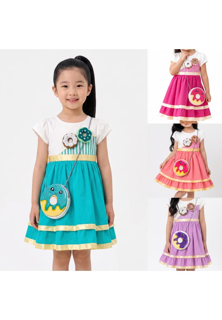 Two Mix Dress Anak Fashion - Pakaian Anak Perempuan - Gaun Anak 4050B