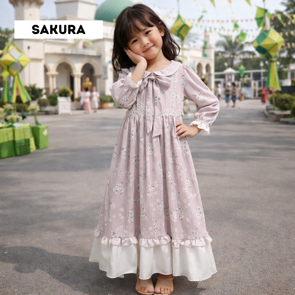 Two Mix - Baju Gamis Ramadhan Anak Perempuan - Raya Collection Anak Cewek Muslim 1-12 Tahun 4433B Sa