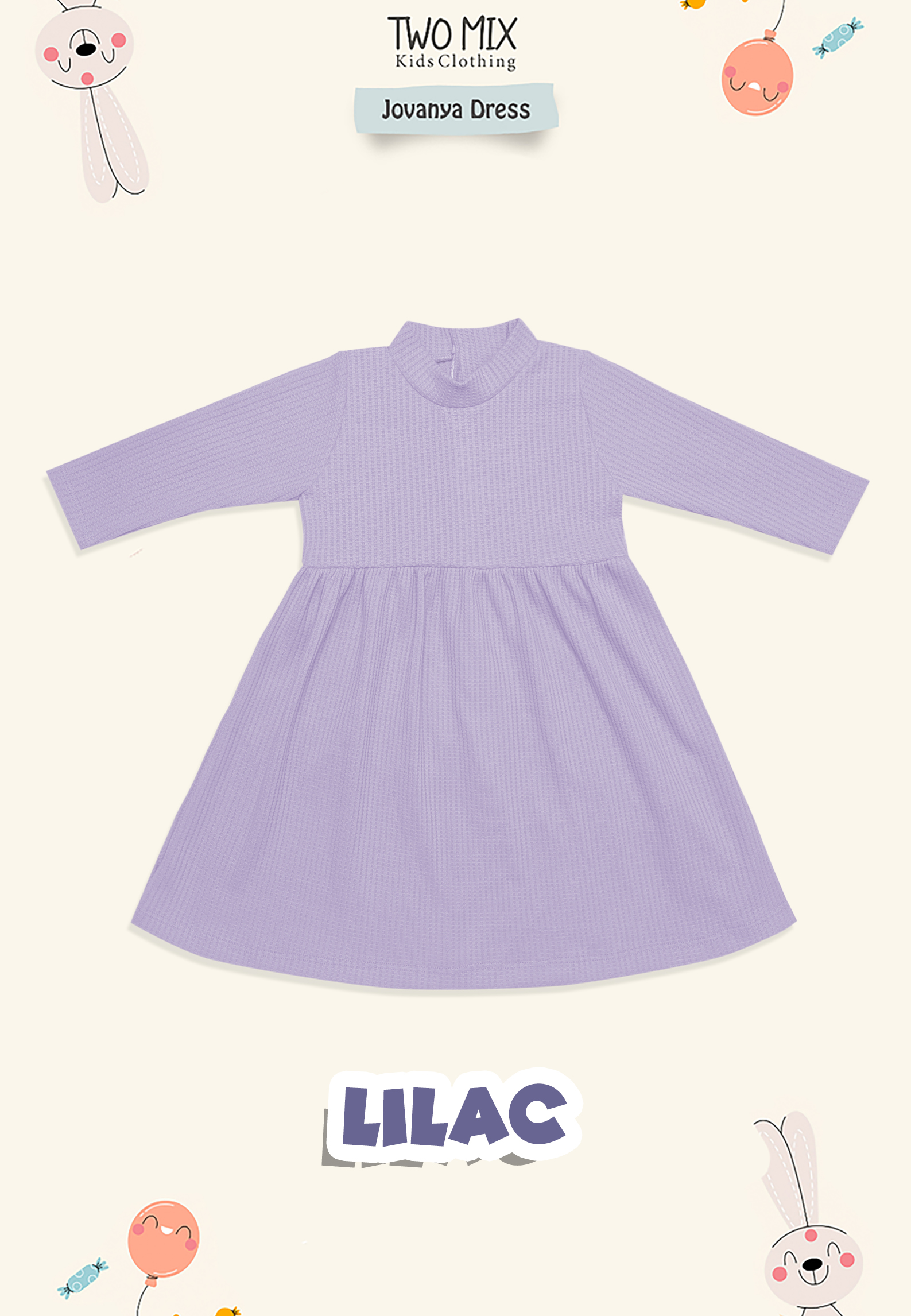Two Mix - Dress Anak Perempuan Lucu Lengan Panjang - Baju Tunik Atasan Anak Cewek 1- 8 Tahun 4369 Li