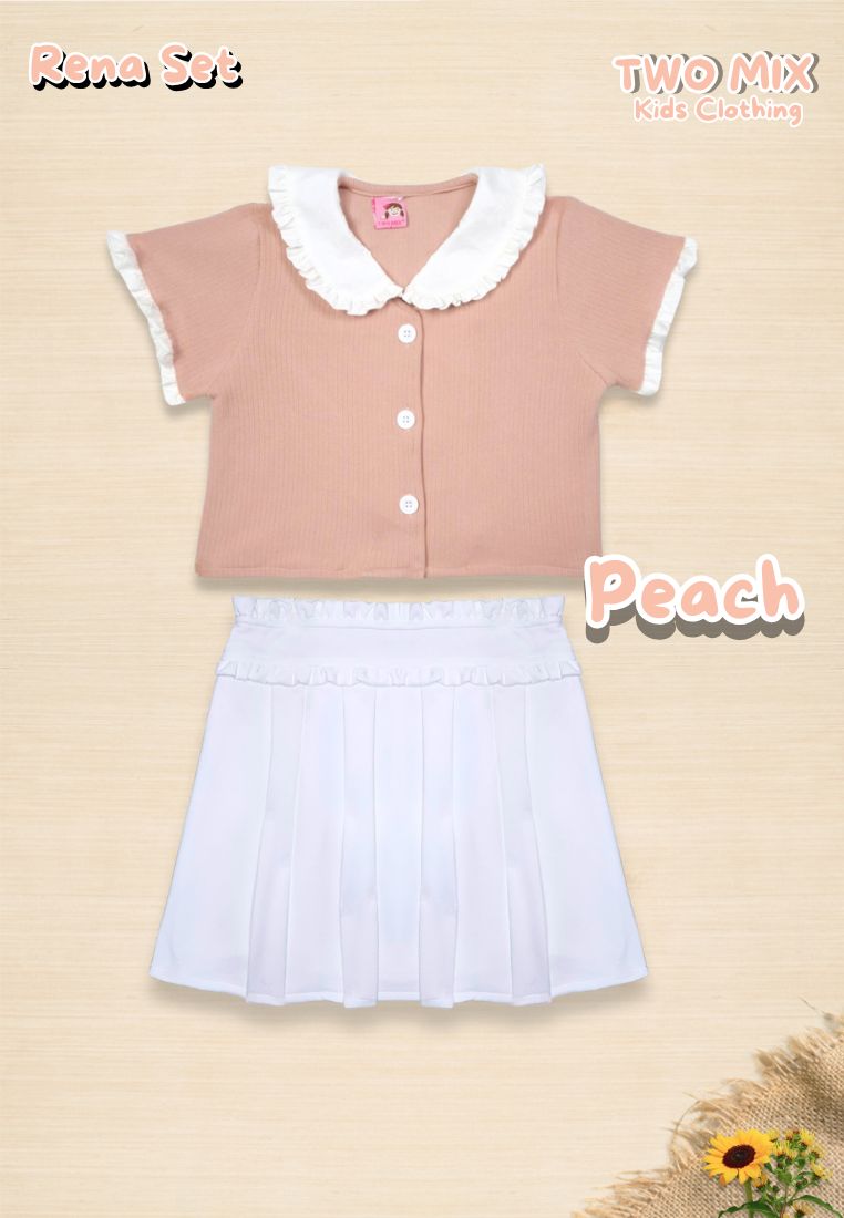 Two Mix - Rena Set - One Set Anak Cewek - Setelan Anak Korean Style 1-6 Tahun 4416 Peach