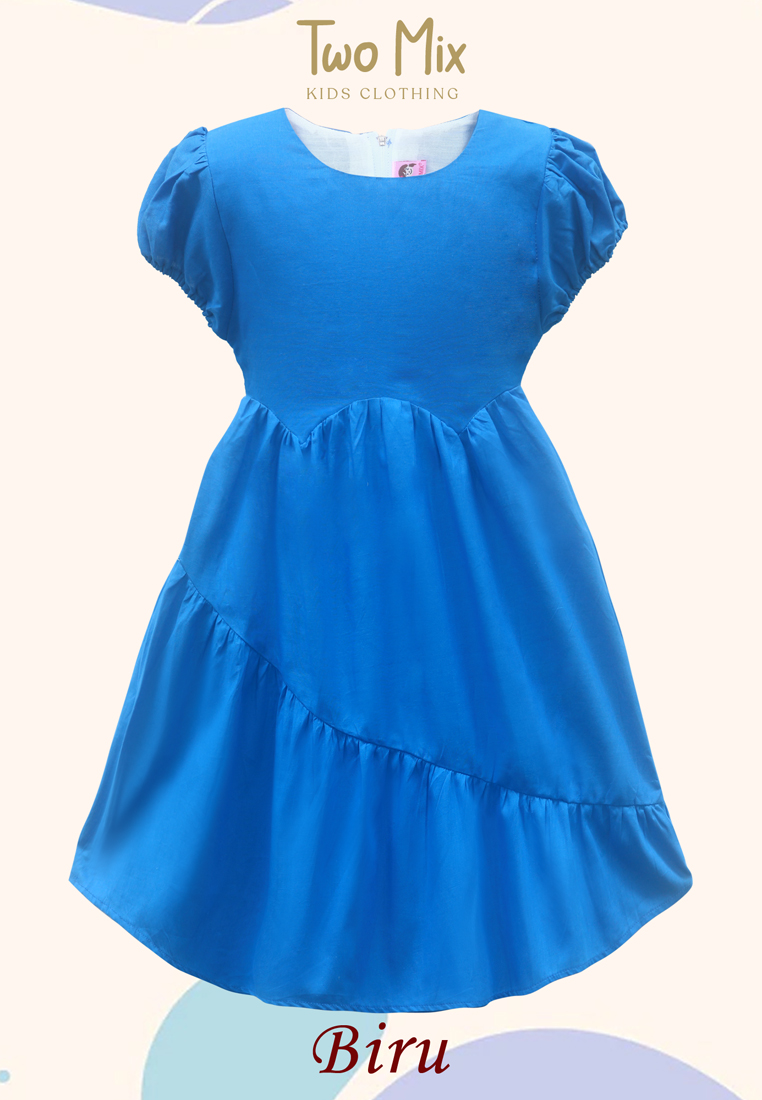 Two Mix Daster Dress Anak Perempuan 2023 - Baju Daster Anak Cewek 1-12 Tahun 4354 - Colour Biru
