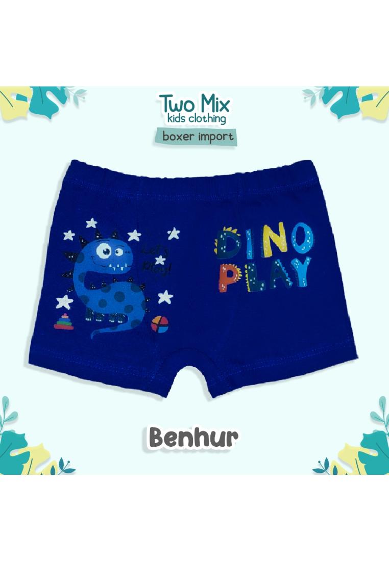Two Mix - Pakaian Dalam Celana Boxer Anak Laki Printing Lucu CD Celdam Anak Cowok 1-10 Tahun 4324B W