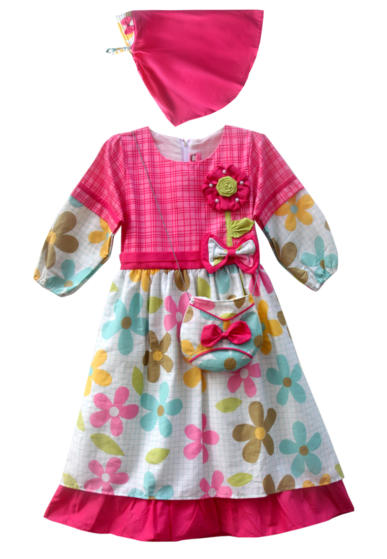 Two Mix Baju Muslim Anak - Gamis Anak Perempuan - Pakaian Muslim anak perempuan 4030