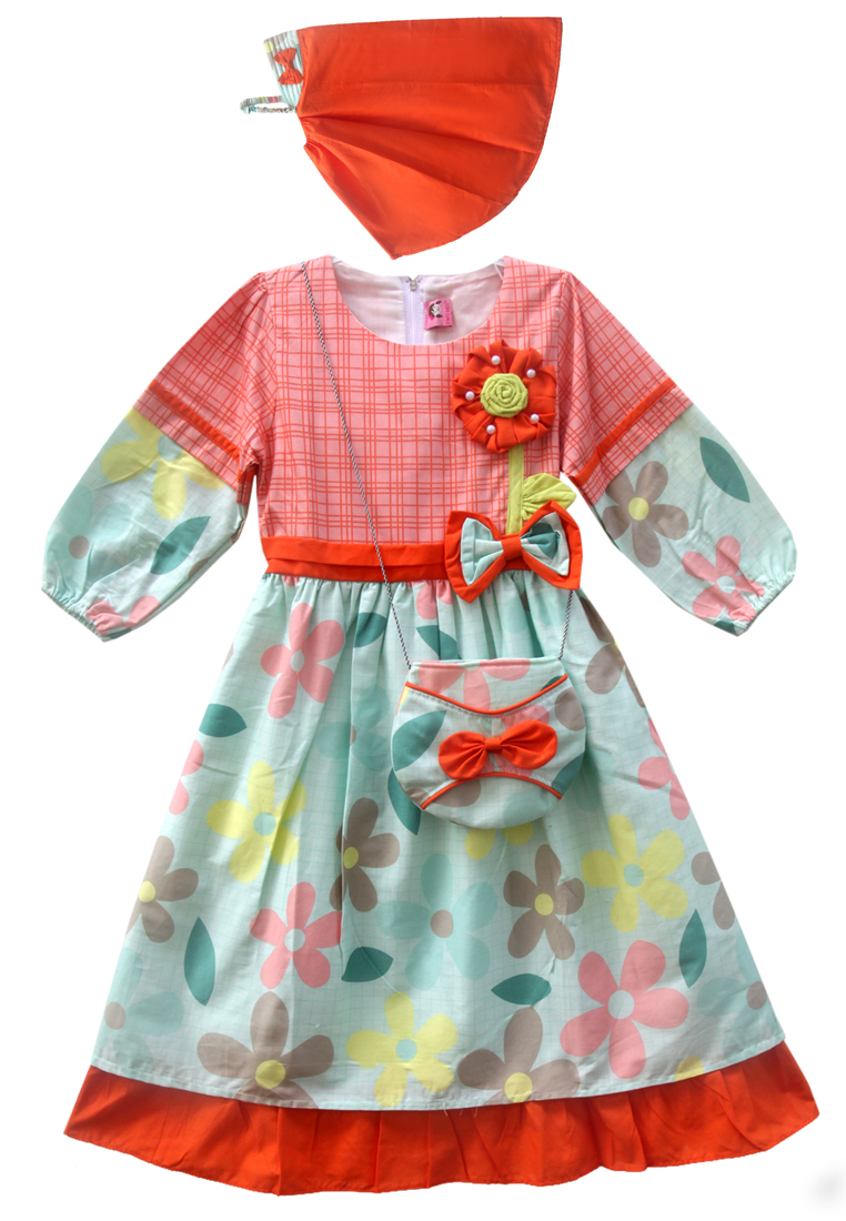 Two Mix Baju Muslim Anak - Gamis Anak Perempuan - Pakaian Muslim anak perempuan 4030