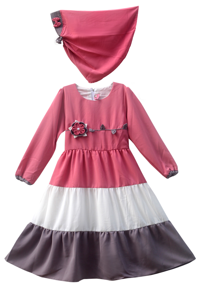 Two Mix Baju Muslim Anak Perempuan - Gamis Anak Perempuan - Baju Anak Muslim - Pakaian Muslim 2995