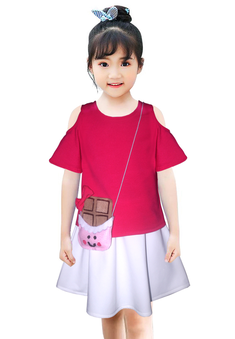 Two mix setelan anak perempuan lucu GRATIS tas lucu usia 1-6 thn 4125
