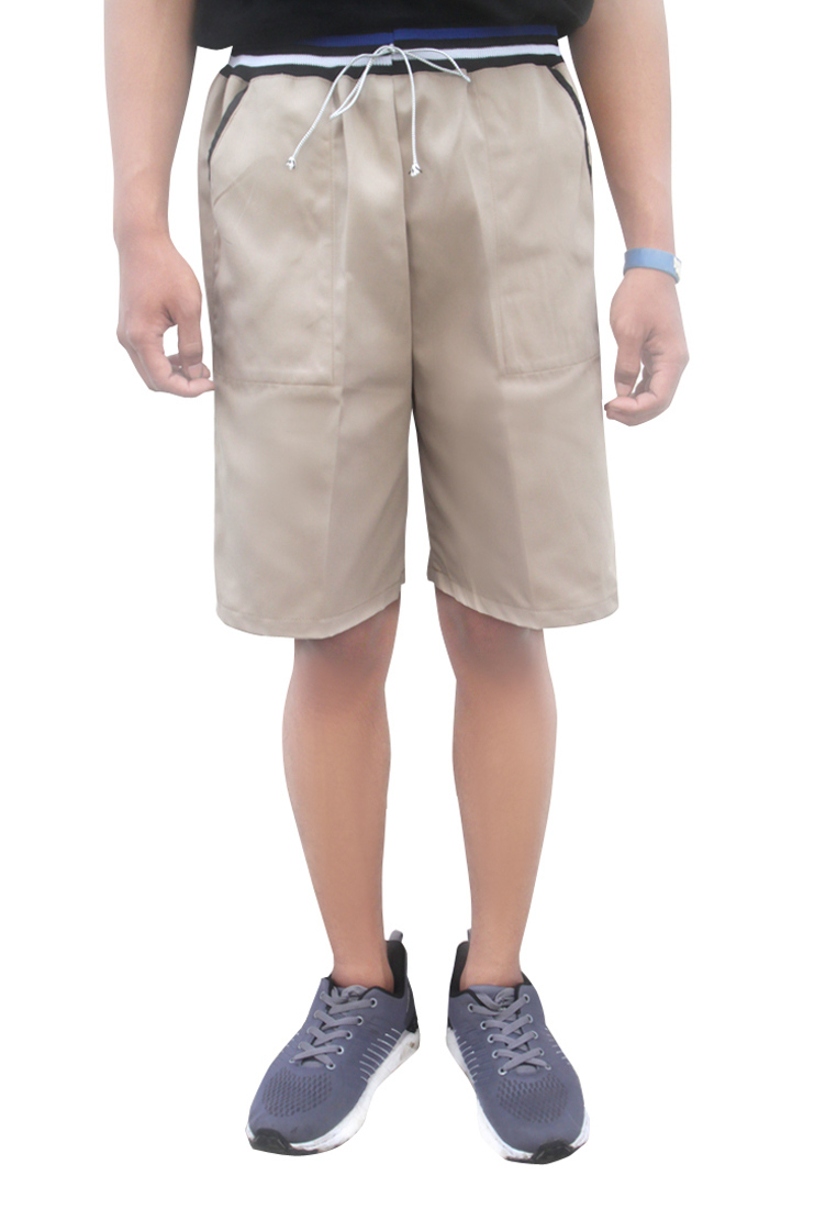 Two Mix Celana Pendek Chinos Dewasa Bahan Katun Warna Coklat Muda 4179
