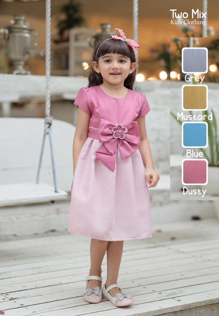Two Mix - Dress Anak Perempuan- Baju Anak Cewek Eid Mubarak 1-12 Tahun 4337