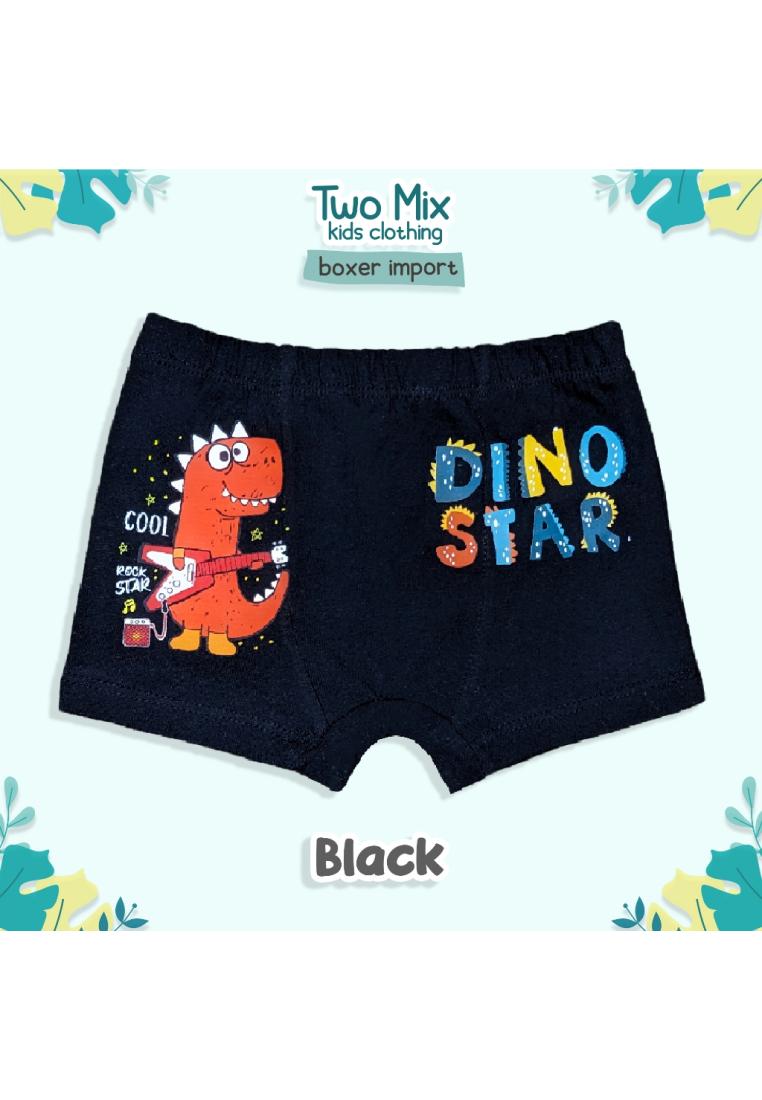 Two Mix - Pakaian Dalam Celana Boxer Anak Laki Printing Lucu CD Celdam Anak Cowok 1-10 Tahun 4324B W