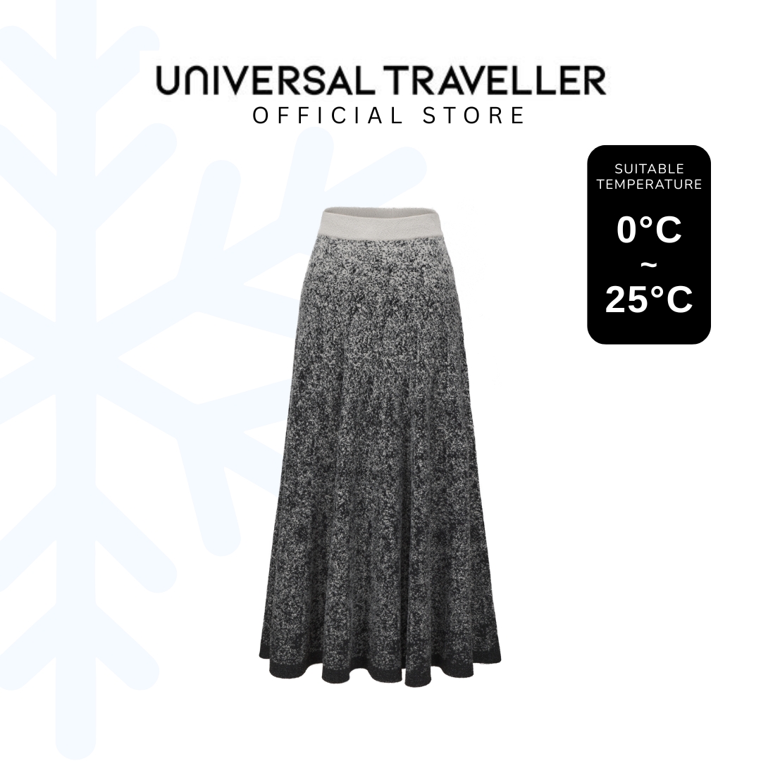 Universal Traveller UNIVERSAL TRAVELER  WOMEN KNITTED FLARE SKIRT SKT25116